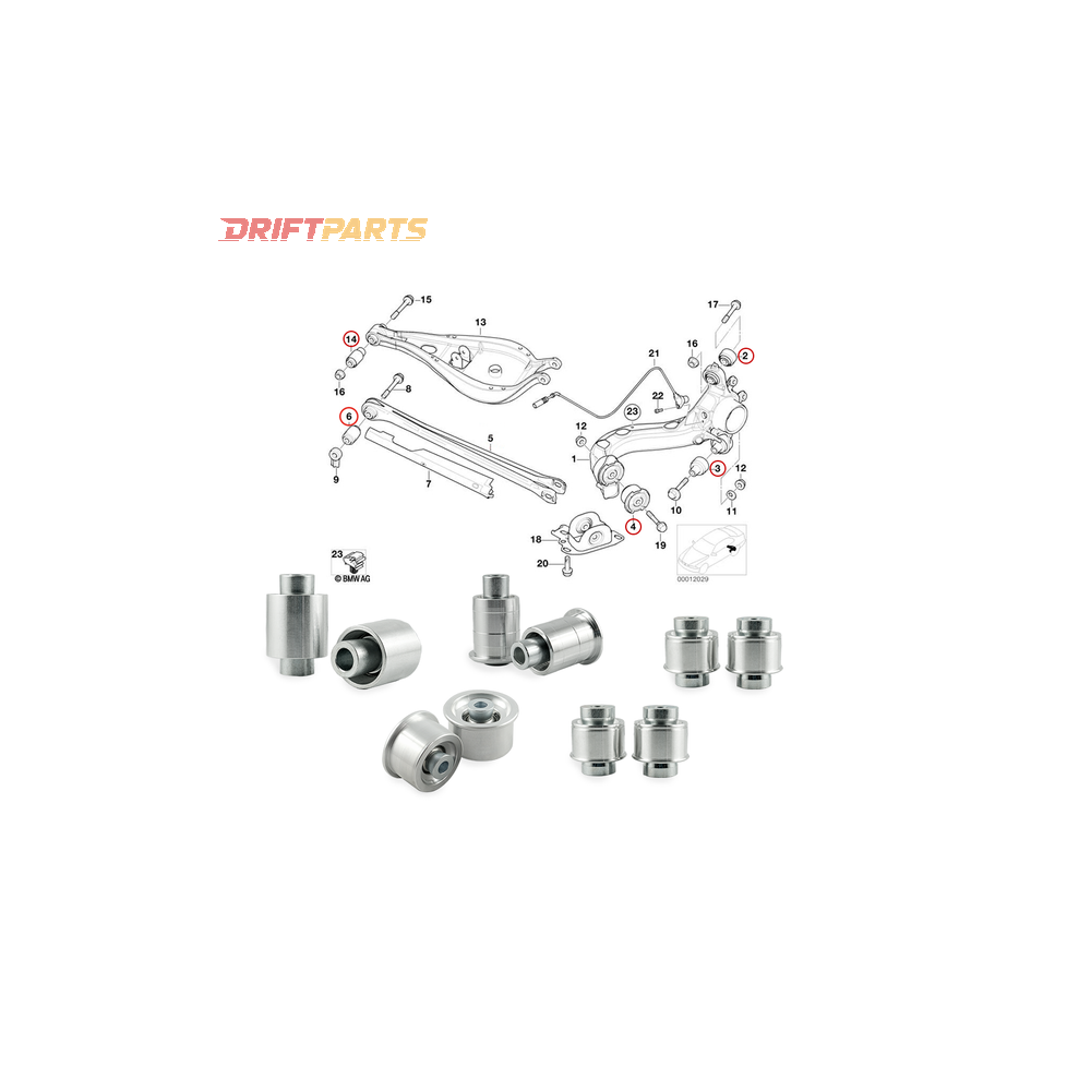 Aluminium-Hinterachslager BMW E36 E46 Z4 Uniball