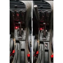 Dettaglio leva removibile del freno a mano BMW E36